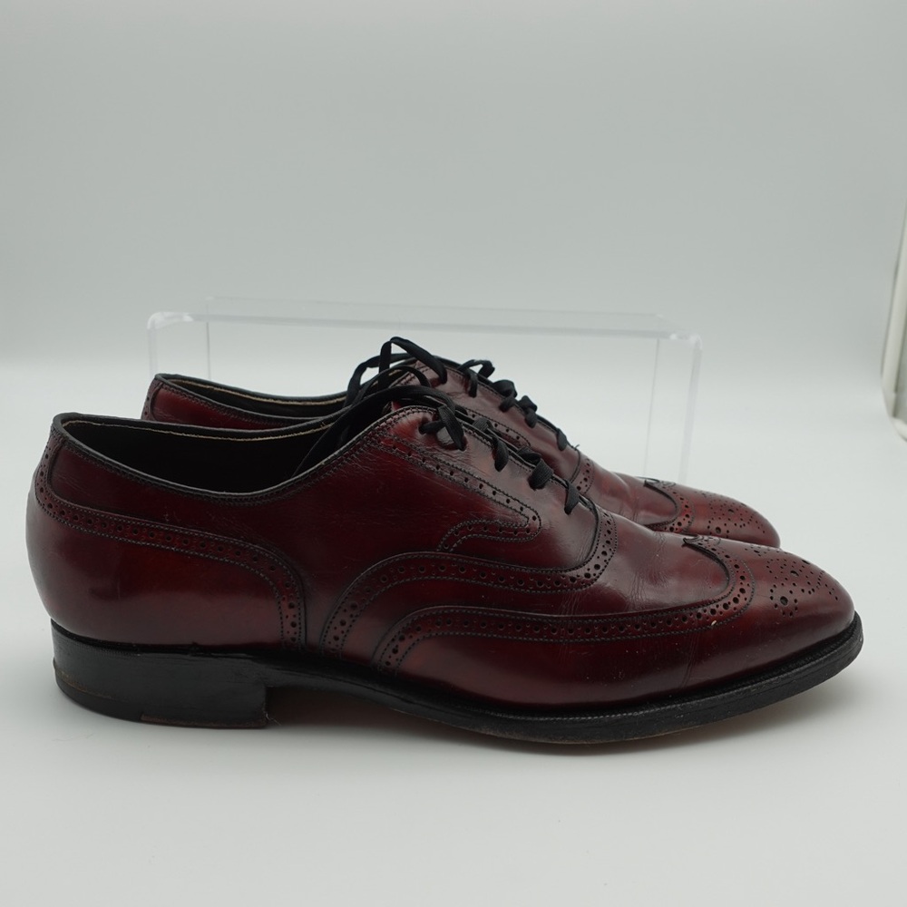 Johnston Murphy Crown Aristocraft Men Size 8.5 Shoes Red Leather Wingtip
